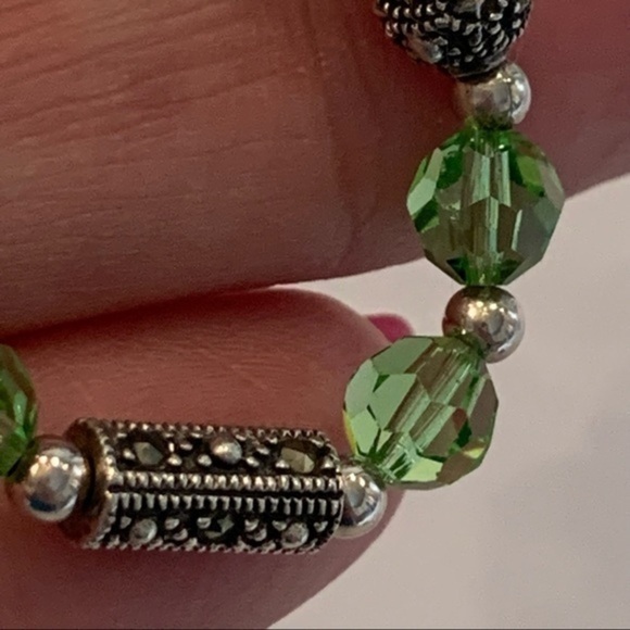 Sterling silver glass crystal faceted bead dainty - Picture 6 of 9